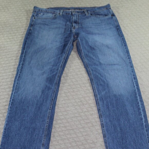Levi's 505 Mens 36x34 Classic Original Straight Leg Blue Denim Jeans Medium Wash - Picture 1 of 6